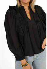 21Jewelz Blouse met ruffles en kant - zwart