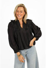 21Jewelz Blouse met ruffles en kant - zwart