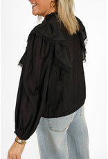 21Jewelz Blouse met ruffles en kant - zwart