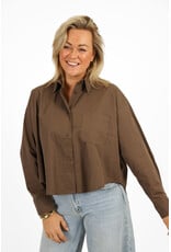 21Jewelz Cropped blouse met zakje - bruin