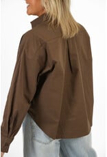 21Jewelz Cropped blouse met zakje - bruin