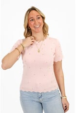 21Jewelz Zigzag shirt met gouden studs - roze