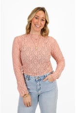 21Jewelz Kanten top met boothals - oudroze