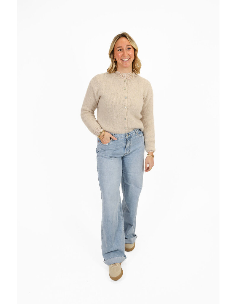 21Jewelz Wollig vestje met knopen - beige