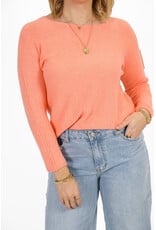 21Jewelz Dunne trui met wijde hals - koraal