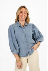 21Jewelz Denim blouse met pofmouw