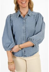 21Jewelz Denim blouse met pofmouw