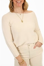 21Jewelz Dunne trui met wijde hals - ecru