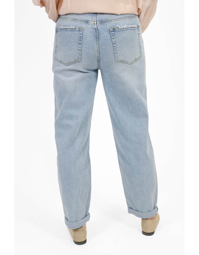 21Jewelz Mom jeans met omgeslagen pijp - lichtblauw