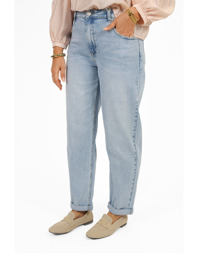 21Jewelz Mom jeans met omgeslagen pijp - lichtblauw