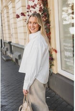 21Jewelz Cropped blouse met zakje - wit