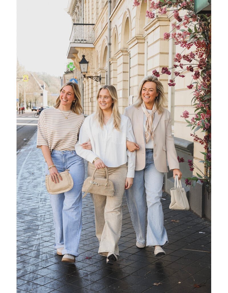 21Jewelz Cropped blouse met zakje - wit