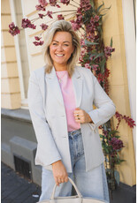 21Jewelz Effen blazer met dubbele knopen - lichtgrijs