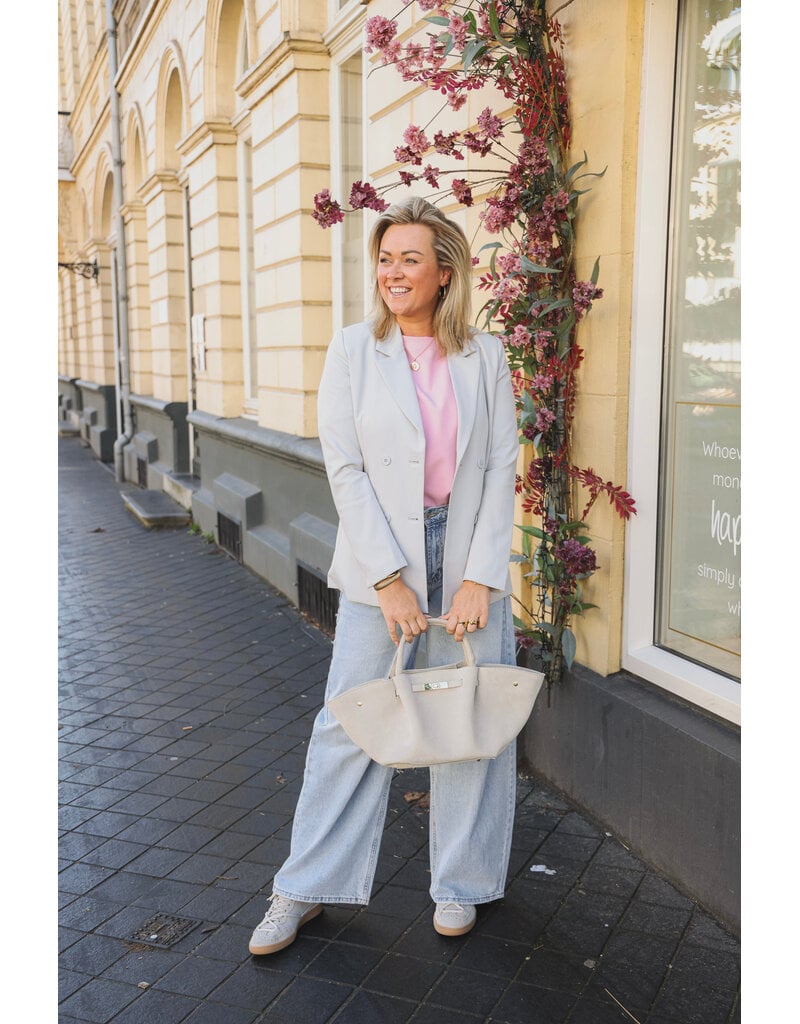 21Jewelz Effen blazer met dubbele knopen - lichtgrijs