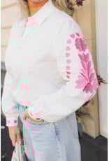 21Jewelz Blouse met roze borduursels - wit