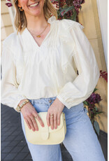 21Jewelz Blouse met ruffles en kant - geel