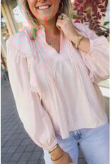 21Jewelz Blouse met ruffles en kant - roze