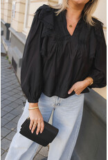 21Jewelz Blouse met ruffles en kant - zwart
