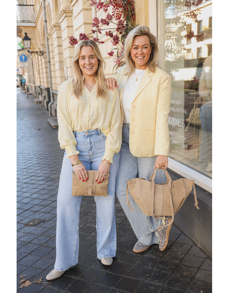21Jewelz Geborduurde blouse met knoopjes - geel