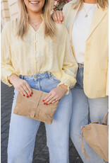 21Jewelz Geborduurde blouse met knoopjes - geel