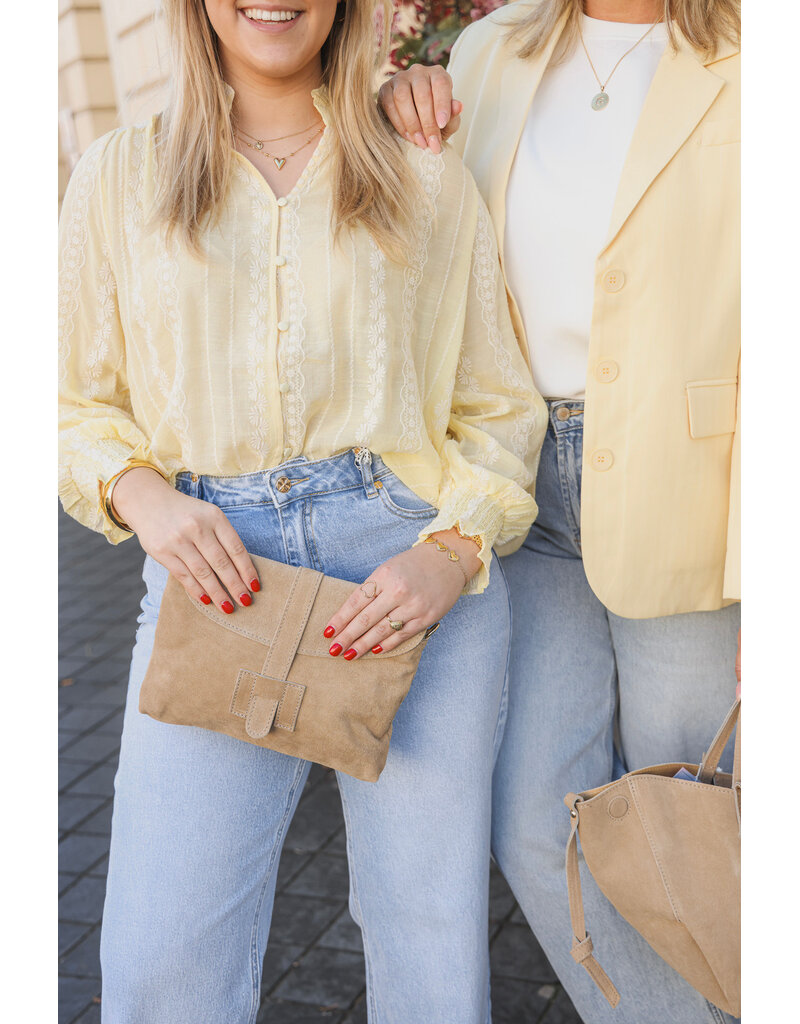 21Jewelz Geborduurde blouse met knoopjes - geel