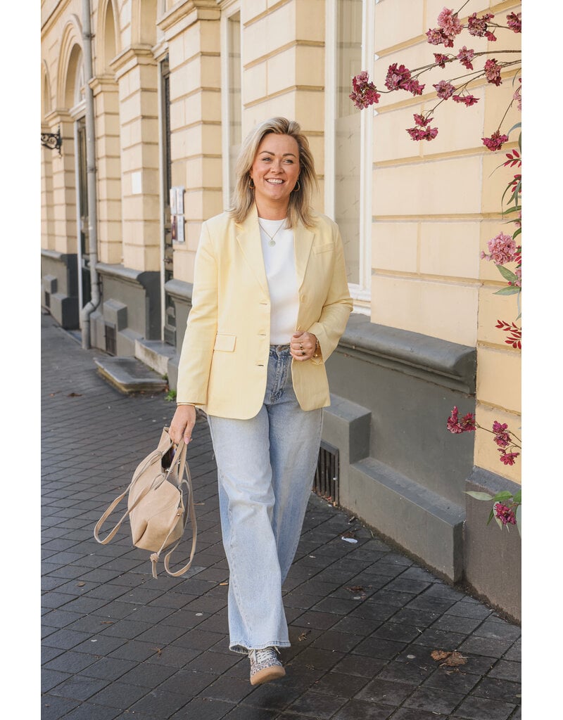 Blazer met krijtstreep - geel
