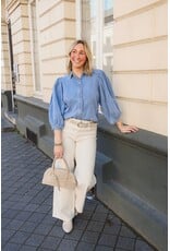 21Jewelz Denim blouse met pofmouw