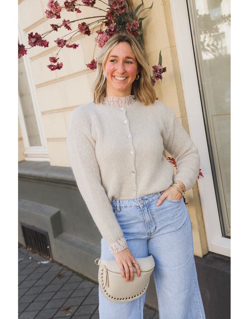 21Jewelz Wollig vestje met knopen - beige