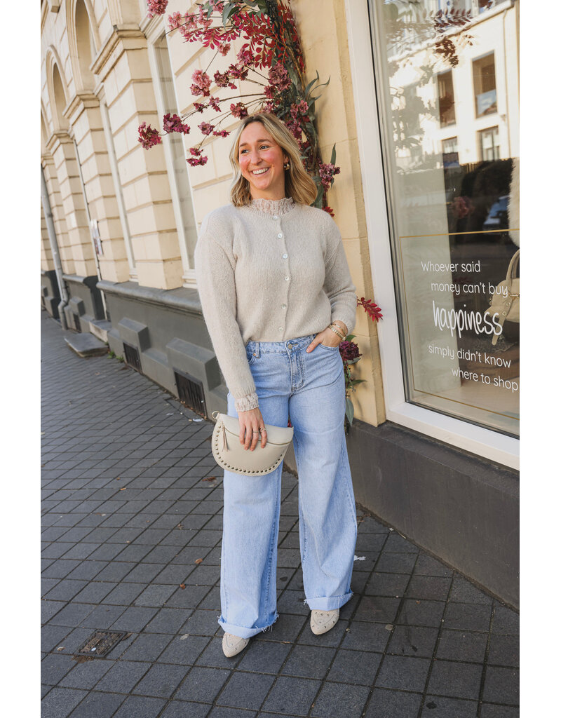 21Jewelz Wollig vestje met knopen - beige