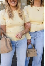 21Jewelz Zigzag shirt met gouden studs - geel