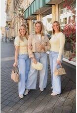 21Jewelz Zigzag shirt met gouden studs - geel