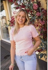 21Jewelz Zigzag shirt met gouden studs - roze