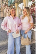 21Jewelz Zigzag shirt met gouden studs - roze