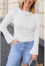 21Jewelz Zigzag truitje met lange mouw - wit