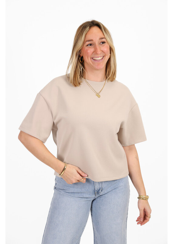 21Jewelz Effen boxy shirt - taupe