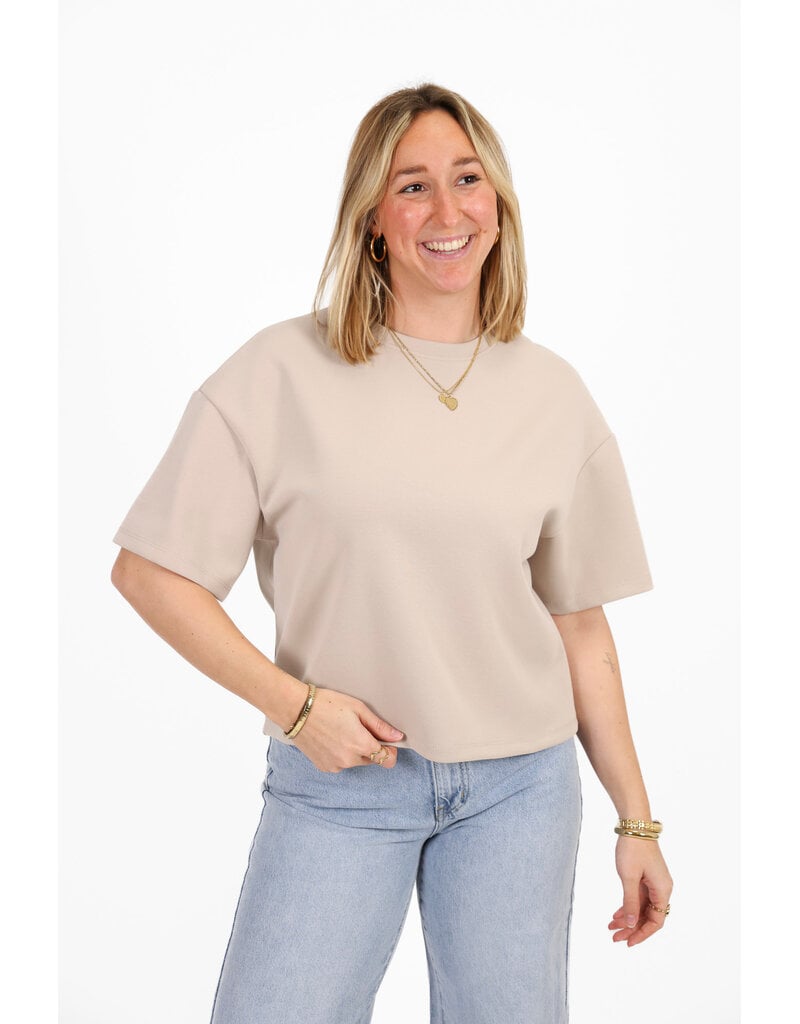 21Jewelz Effen boxy shirt - taupe