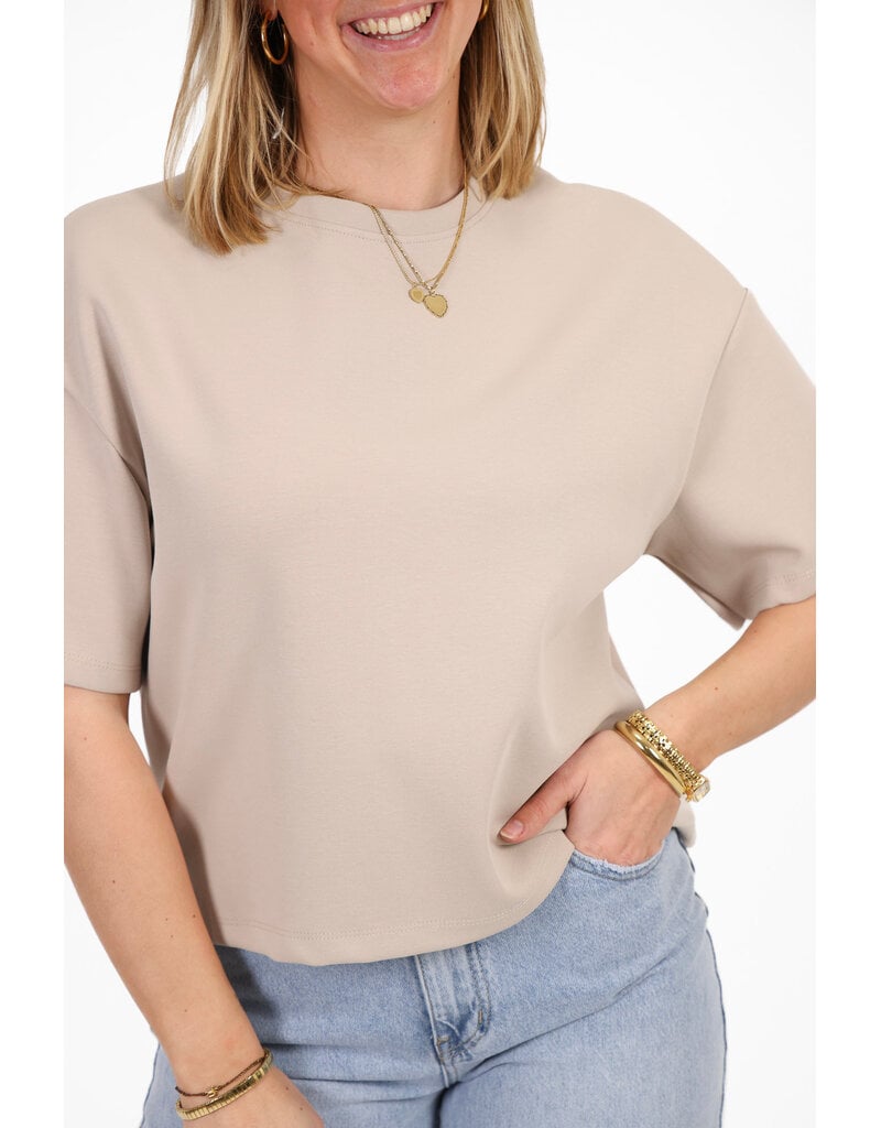 21Jewelz Effen boxy shirt - taupe