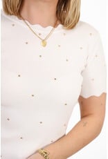21Jewelz Zigzag shirt met gouden studs - wit