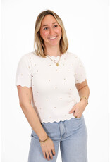 21Jewelz Zigzag shirt met gouden studs - wit