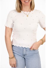 21Jewelz Zigzag shirt met gouden studs - wit