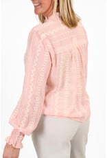 21Jewelz Geborduurde blouse met knoopjes - roze