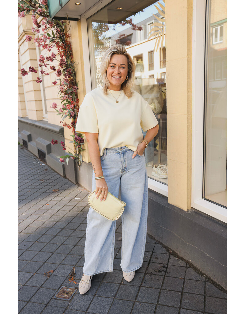 21Jewelz Effen boxy shirt - geel