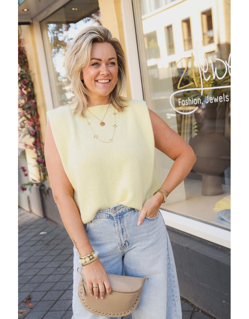 21Jewelz Wollige mouwloze top - geel