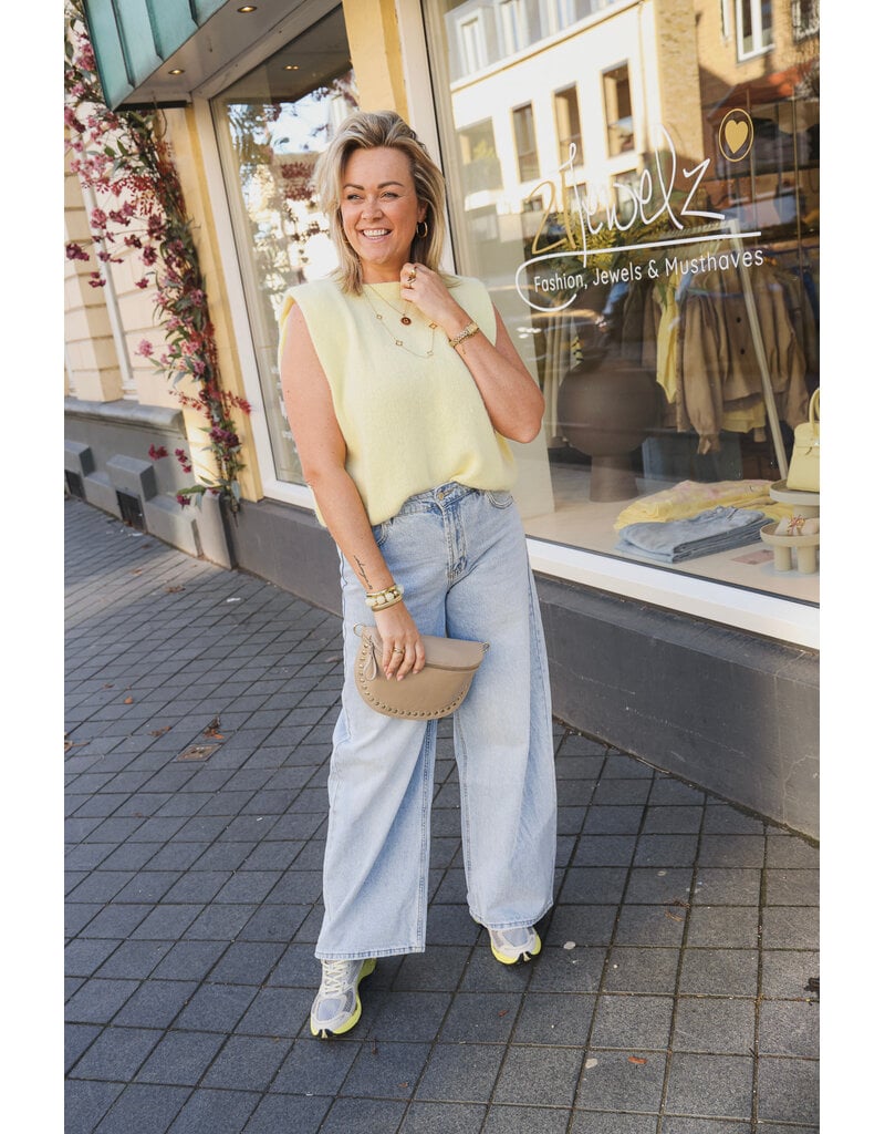21Jewelz Wollige mouwloze top - geel