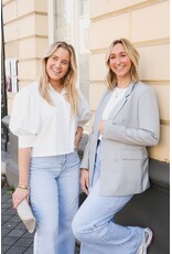 21Jewelz Cropped blouse met pofmouw - wit