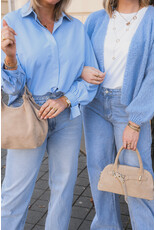 21Jewelz Strepenblouse met strikjes - blauw