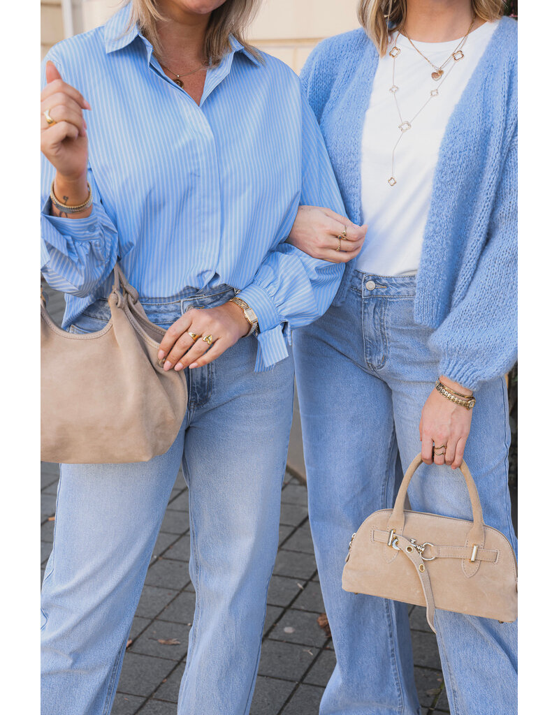 21Jewelz Strepenblouse met strikjes - blauw