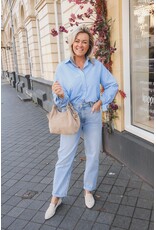 21Jewelz Strepenblouse met strikjes - blauw