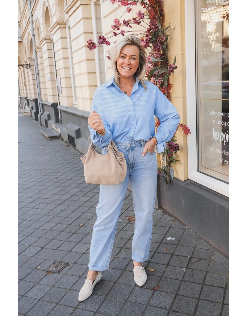 21Jewelz Strepenblouse met strikjes - blauw