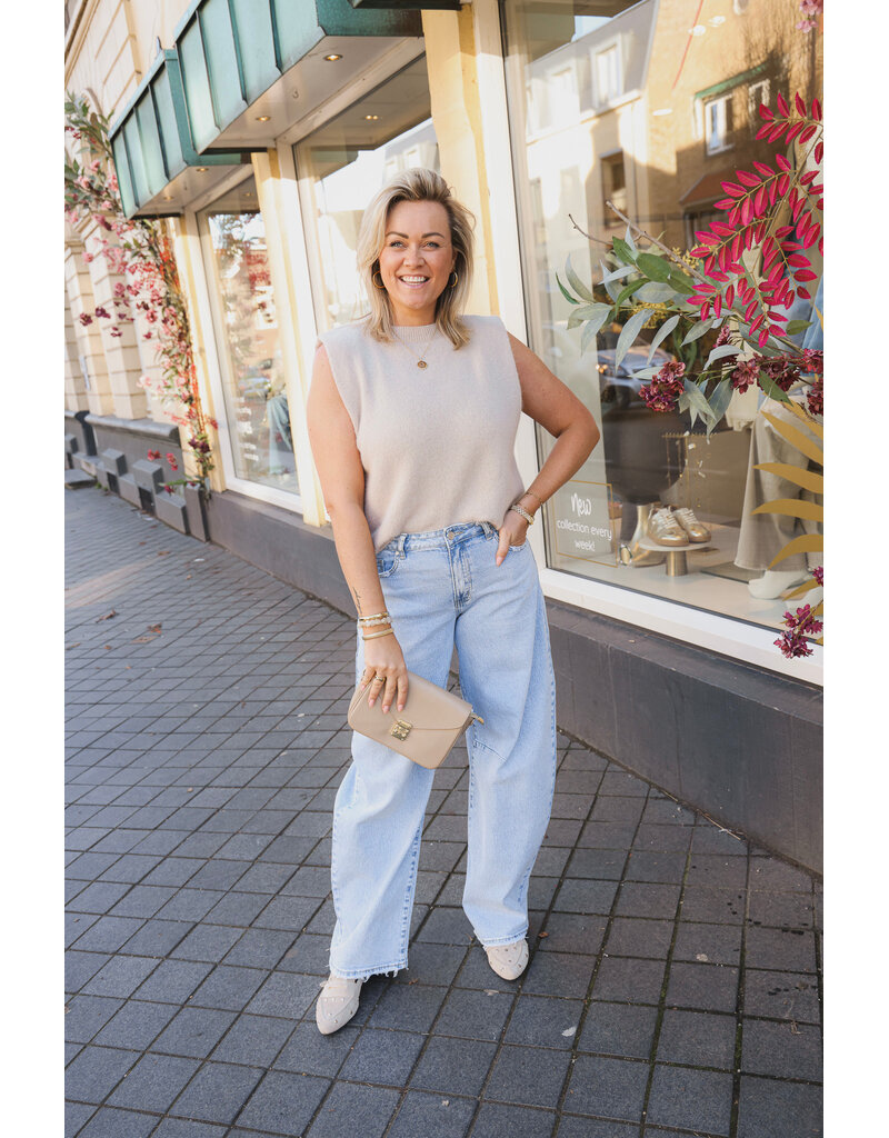 21Jewelz Wollige mouwloze top - beige